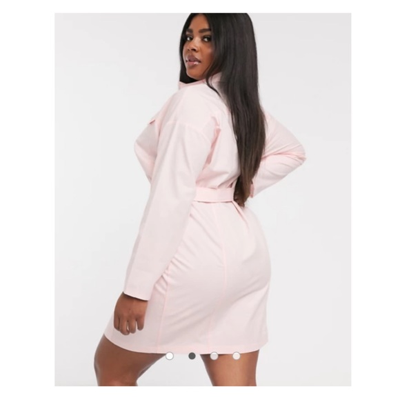 ASOS DESIGN curve mini shirt dress with belt - Picture 2 of 5